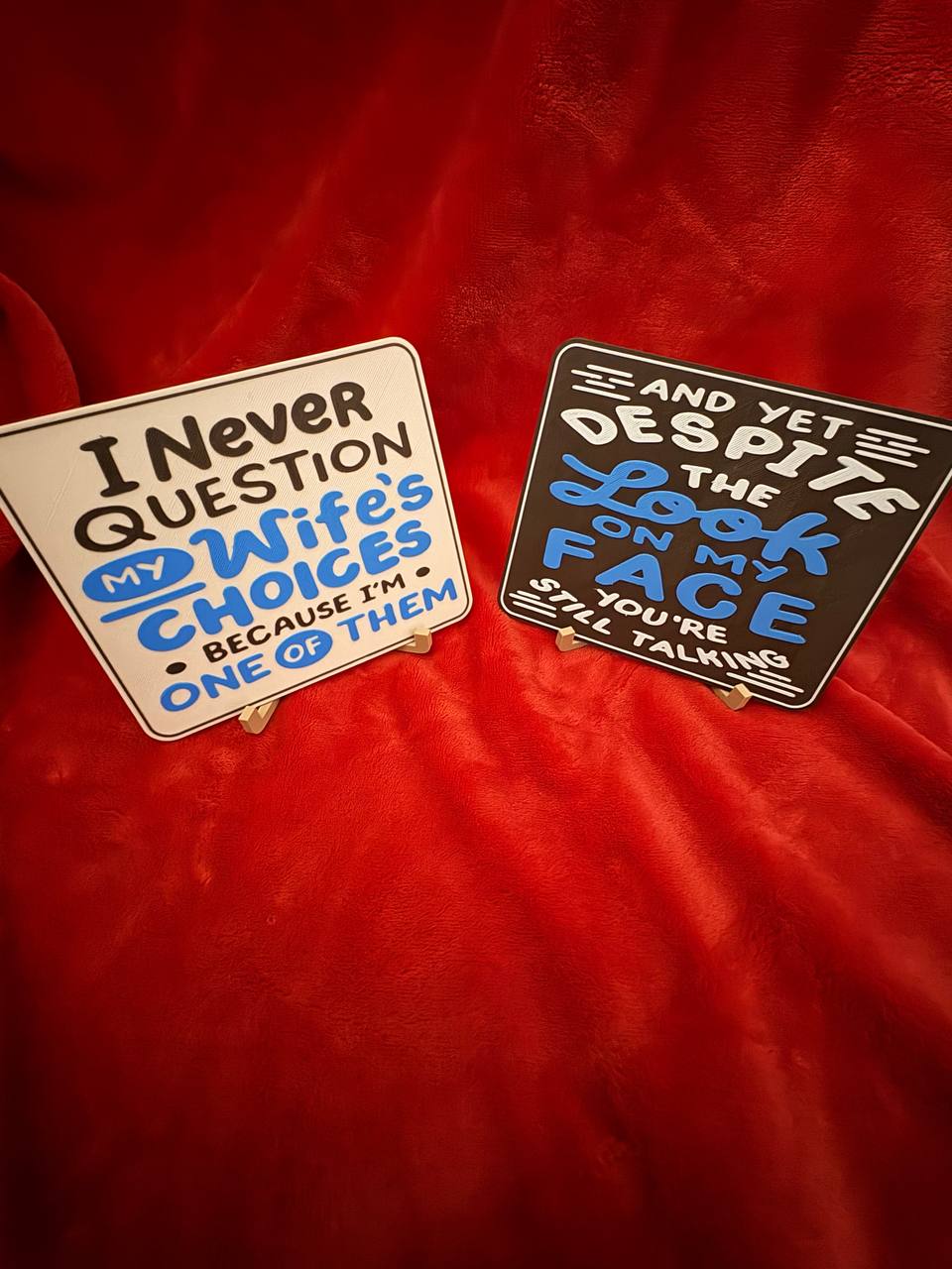 Funny 3D Printed Sign with Display Stand